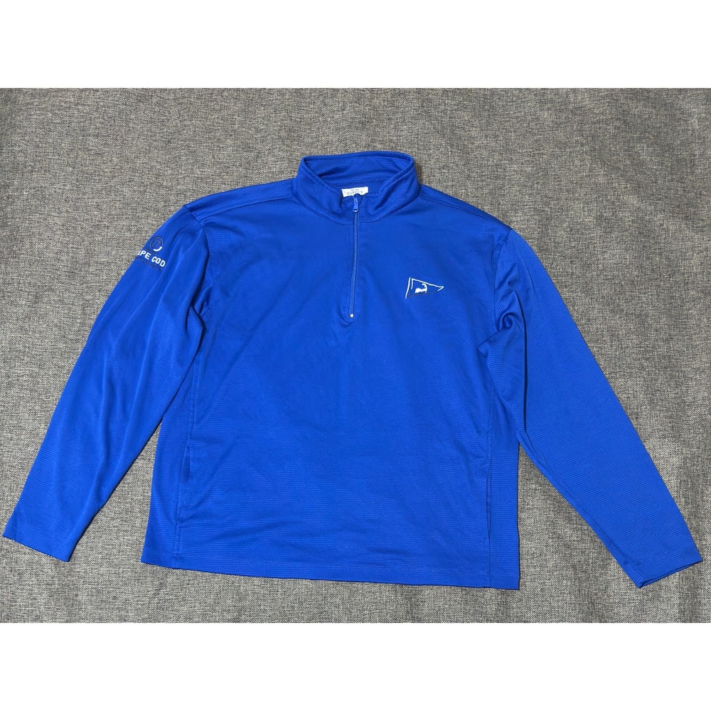 Cuffy's Mens XL Pullover Blue Quarter Zip Cape Cod Performance